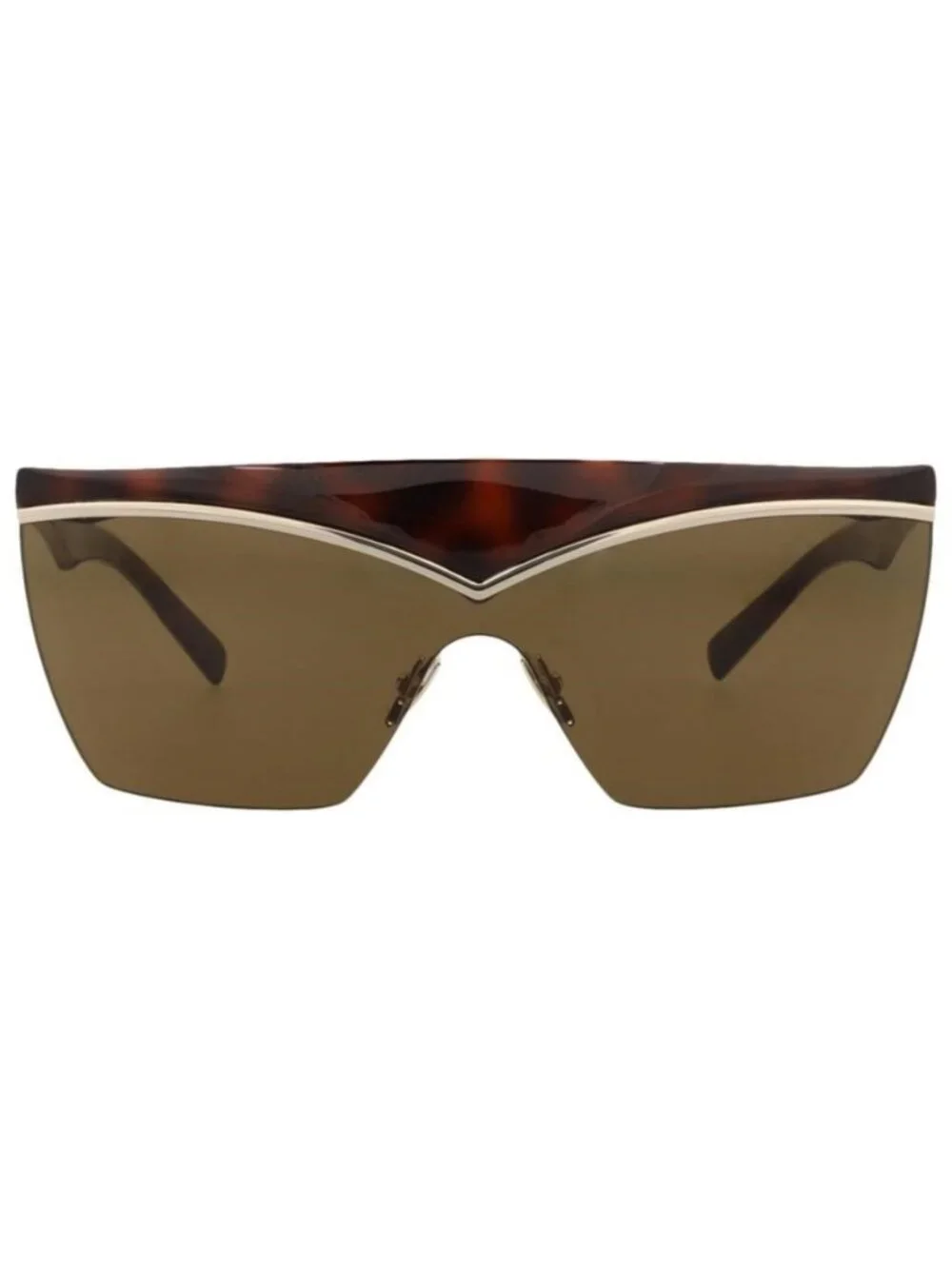 New Saint Laurent Womens Shield/Wrap Havana Havana Brown Fashion Designer Sungla